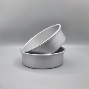 Aluminum Cake Pans 6x2 Silver Baking Sunny Side Up Bakery Round Small Set of 2